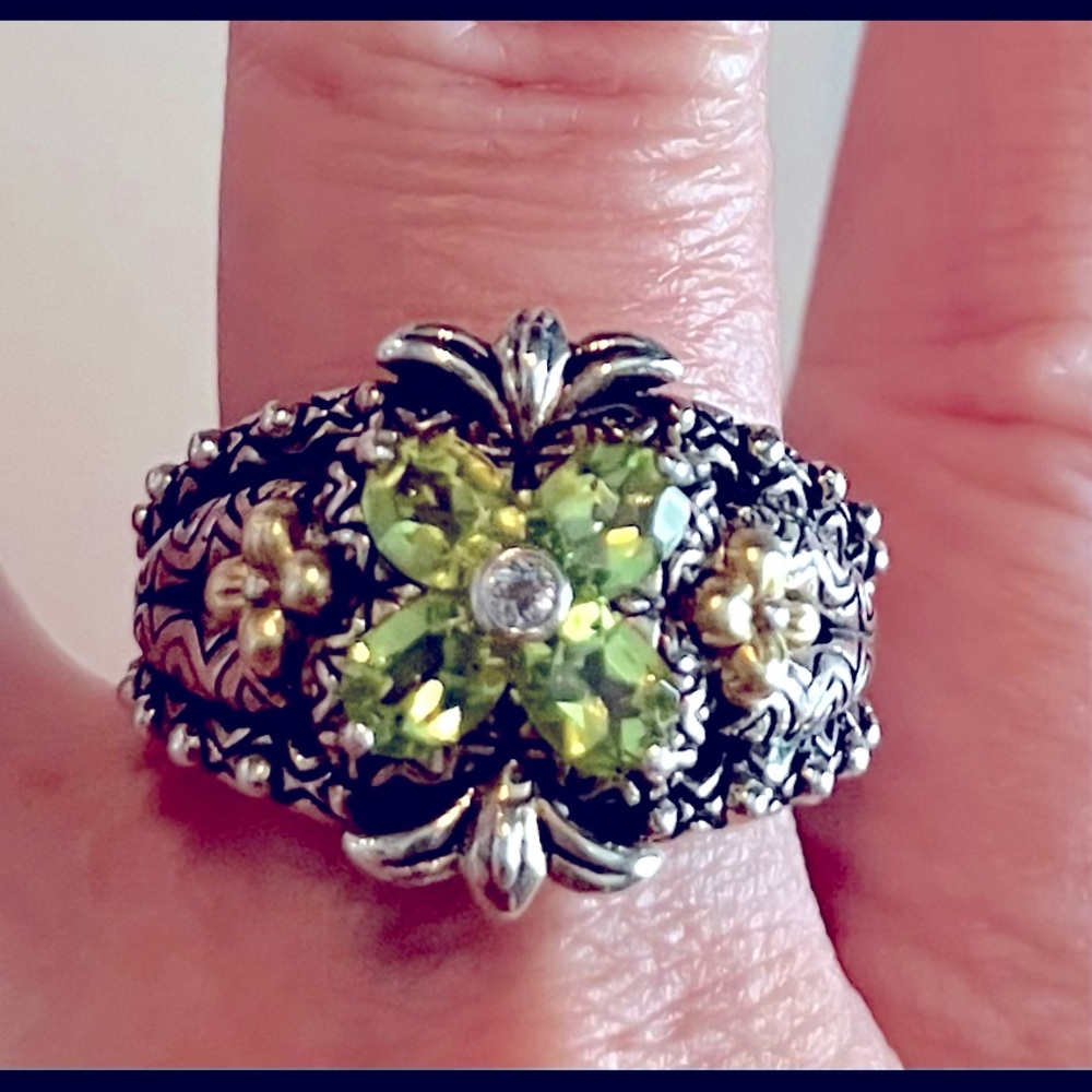 Barbara Bixby Peridot 925/18k gold ring